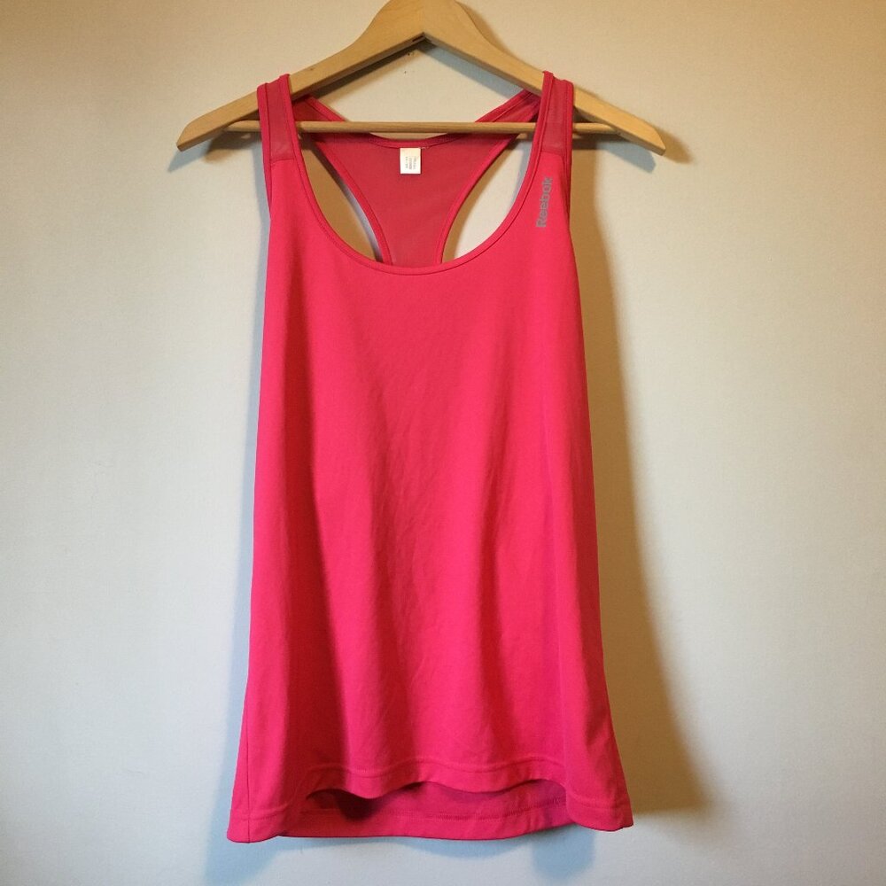 Reebok Play Dry Hot Pink Racerback Mesh Workout Tank Top